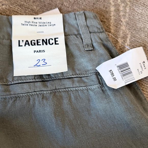 L'AGENCE Khaki Wide-Leg Trousers - Picture 5 of 5